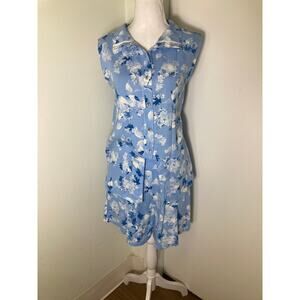 Buru Blue and White Shorts and Top Set Sz M